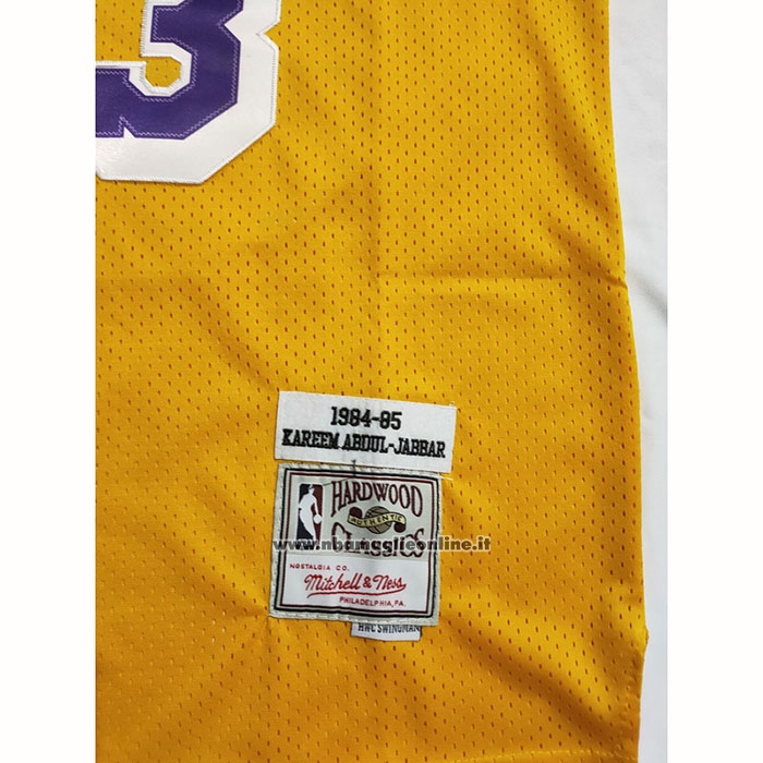 Maglia Los Angeles Lakers Kareem Abdul-jabbar #33 Mitchell & Ness 1984-85 Giallo